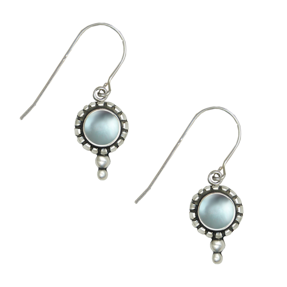 Sterling Silver Little Blue Topaz Gemstone Drop Dangle Earrings